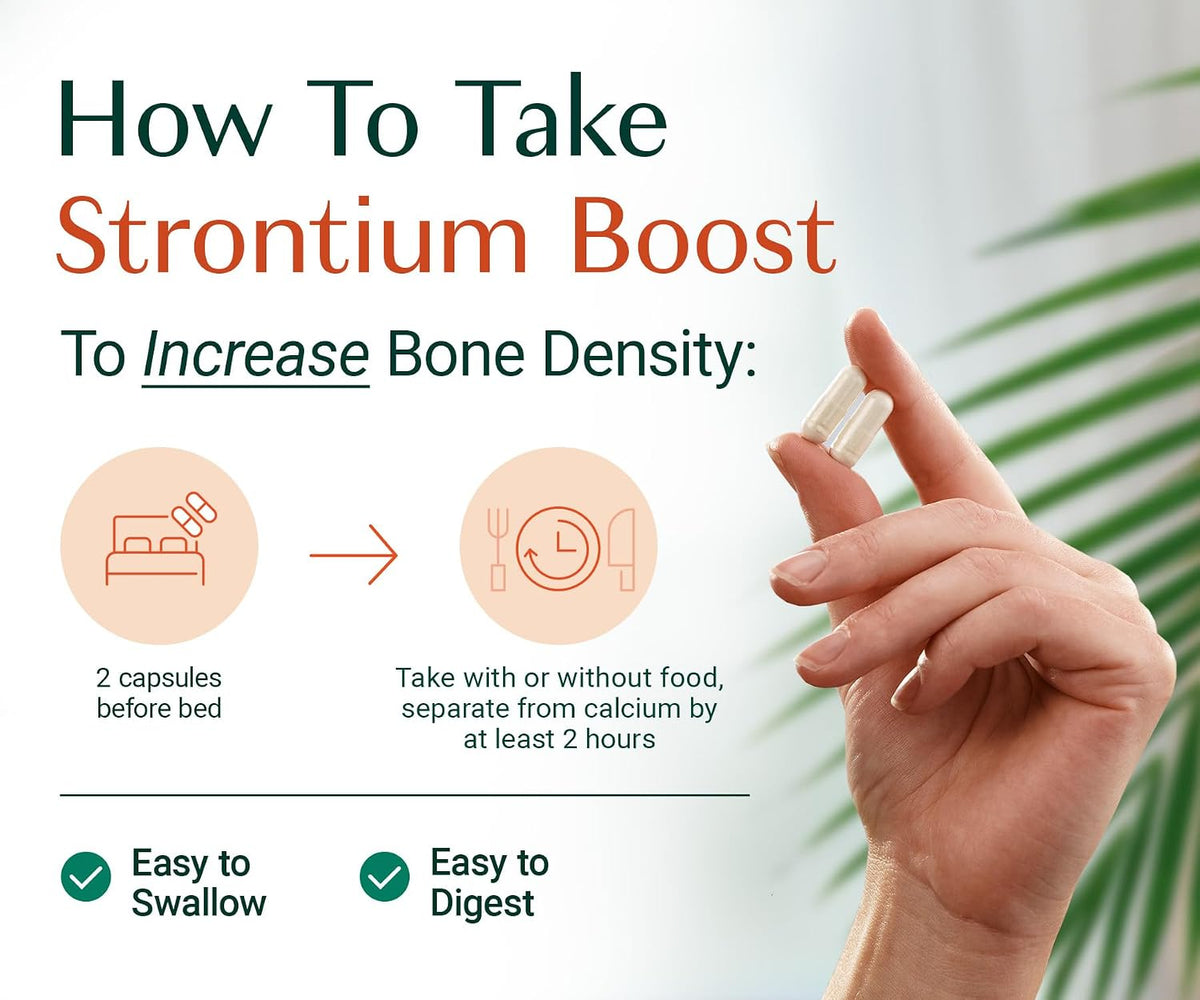 AlgaeCal Strontium Boost for Bone Density & Strength, 60 Caps, 1 Pack
