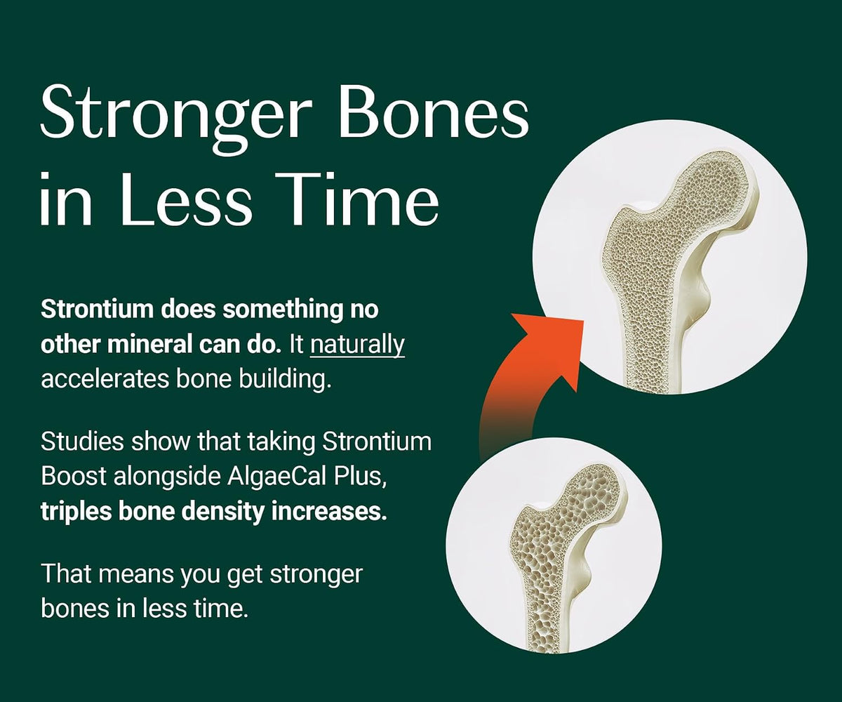 AlgaeCal Strontium Boost for Bone Density & Strength, 60 Caps, 1 Pack